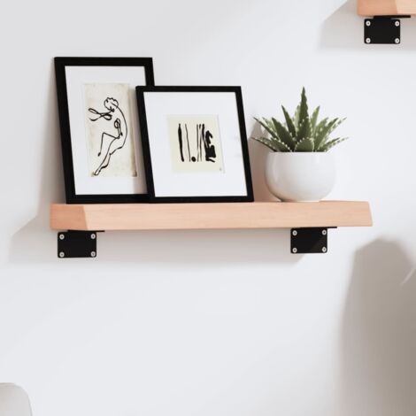 Étagère murale-Étagère flottante-Étagère de rangement suspendue 40x10x4 cm bois de chêne massif non traité 865442 (1/5)