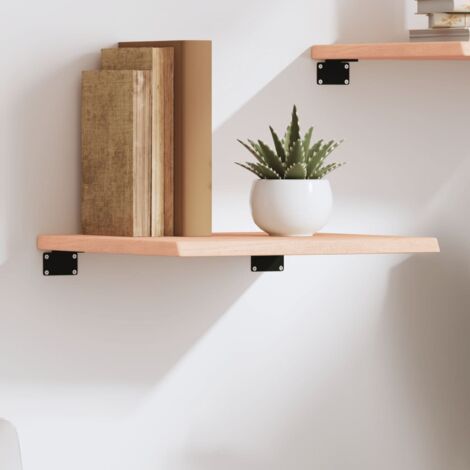 Étagère murale-Étagère flottante-Étagère de rangement suspendue 40x40x2 cm bois de chêne massif non traité 253768 (1/5)
