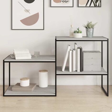 Étagères murales 4 pcs-Étagère flottante-Étagère de rangement suspendue sonoma gris 60x40x1,5 cm bois ingénierie 650770 (1/5)