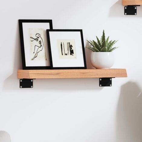 Étagère murale-Étagère flottante-Étagère de rangement suspendue marron clair 40x10x4 cm bois chêne massif traité 860789 (1/5)