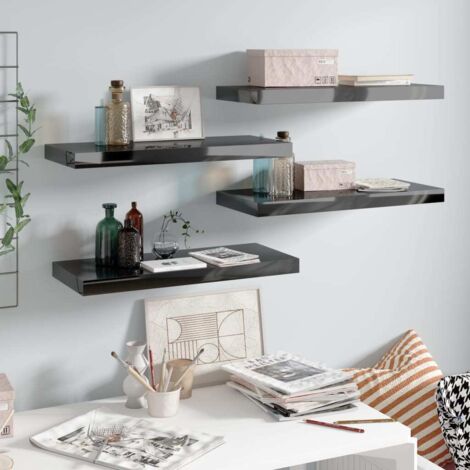 Étagère murale 4 pcs-Étagère flottante-Étagère de rangement suspendue ...