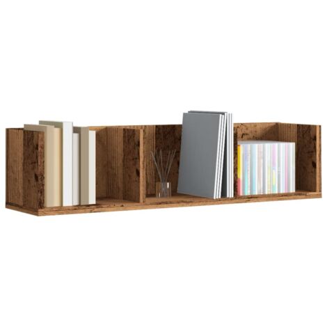 Étagère murale à CD-Étagère flottante-Étagère de rangement suspendue vieux bois 75x18x18 cm bois d'ingénierie 910660 (1/5)