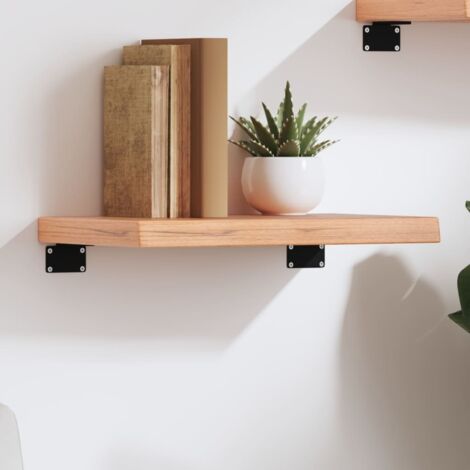 Étagère murale-Étagère flottante-Étagère de rangement suspendue marron clair bois chêne massif traité 455262 (1/5)