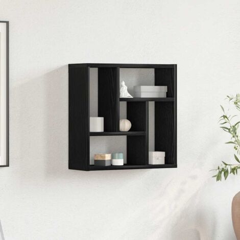 Étagère murale-Étagère flottante-Étagère de rangement suspendue chêne noir 45x16x45 cm bois d'ingénierie 360764 (1/5)