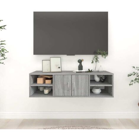 Étagère murale-Étagère flottante-Étagère de rangement suspendue Sonoma gris 102x30x29 cm Bois ingénierie 378691 (1/5)