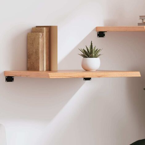 Étagère murale-Étagère flottante-Étagère de rangement suspendue marron clair bois chêne massif traité 981285 (1/5)