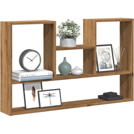 Étagère murale-Étagère flottante-Étagère de rangement suspendue chêne artisanal 99x15x60 cm bois d'ingénierie 558708 (1/5)