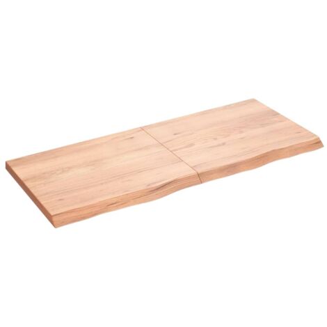 Dessus de table-Plateau de Table de Remplacement marron clair bois chêne massif traité 236573 (1/5)