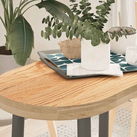 Dessus de table-Plateau de Table de Remplacement 80x40x4 cm bois de chêne massif ovale 616675 (1/5)