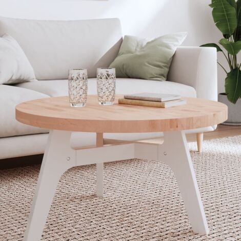 Dessus de table-Plateau de Table de Remplacement Ø80x4 cm rond bois massif de hêtre 837429 (1/5)