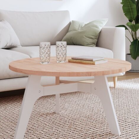Dessus de table-Plateau de Table de Remplacement Ø80x2,5 cm rond bois massif de hêtre 515412 (1/5)