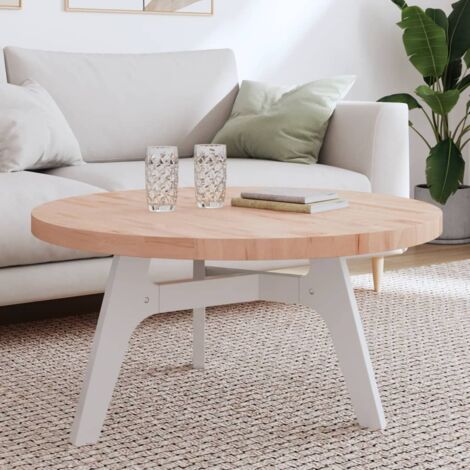 Dessus de table-Plateau de Table de Remplacement Ø90x4 cm rond bois massif de hêtre 492049 (1/5)