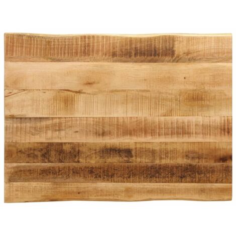Dessus de table bord vivant-Plateau de Table de Remplacement 70x60x3,8 cm bois de manguier brut 309384 (1/5)