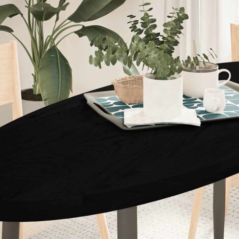 Dessus de table-Plateau de Table de Remplacement marron foncé 140x60x4cm bois chêne massif ovale 115019 (1/5)