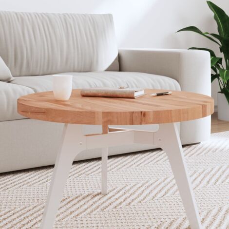 Dessus de table-Plateau de Table de Remplacement Ø70x4 cm rond bois massif de hêtre 181548 (1/5)