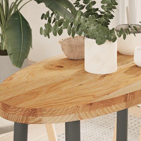 Dessus de table-Plateau de Table de Remplacement 80x40x4 cm bois de chêne massif ovale 150958 (1/5)