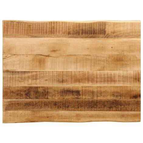Dessus de table bord vivant-Plateau de Table de Remplacement 80x60x3,8 cm bois de manguier brut 970747 (1/5)