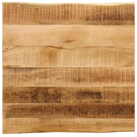 Dessus de table bord vivant-Plateau de Table de Remplacement 60x60x2,5 cm bois de manguier brut 501310 (1/5)