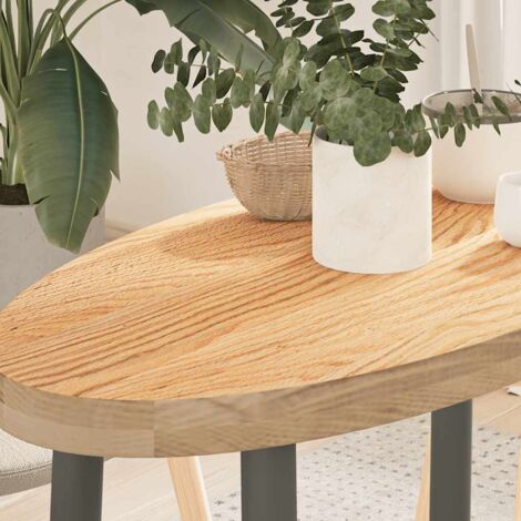 Dessus de table-Plateau de Table de Remplacement 80x40x4 cm bois de chêne massif ovale 986642 (1/5)