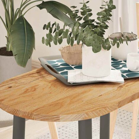Dessus de table-Plateau de Table de Remplacement 80x40x2 cm bois de chêne massif ovale 325890 (1/5)
