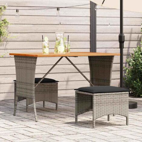 Table de jardin avec dessus-Table à Manger-Table d'extérieur en bois d'acacia gris 105x75x72 cm 715787 (1/5)
