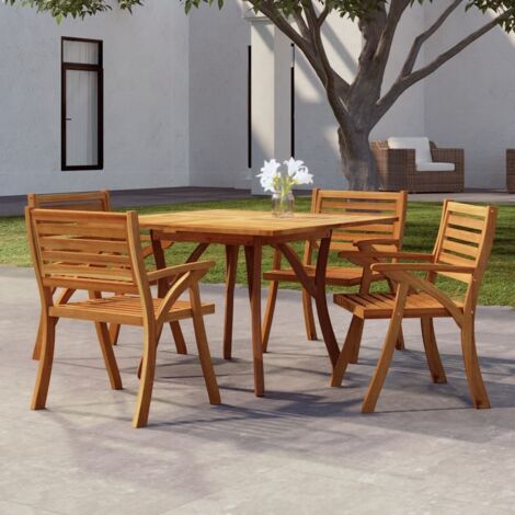 Table de jardin-Table à Manger-Table d'extérieur 110x110x75 cm Bois d'acacia solide 773691 (1/5)