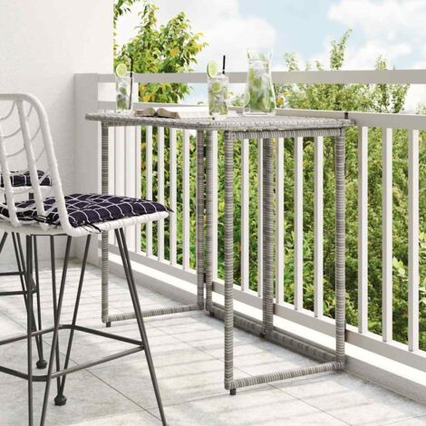 Table de jardin pliante-Table à Manger-Table d'extérieur gris 90 x 51 x 75 cm polyrotin 380978 (1/5)