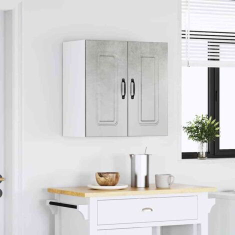 Armoire murale de cuisine Kalmar-Meuble de cuisine murale-Meuble suspendu de rangement gris béton bois d'ingénierie 883814 (1/5)