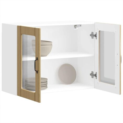 Armoire murale de cuisine avec porte vitrée "Lucca"-Armoire suspendue de rangement en chêne Sonoma 591613 (1/5)
