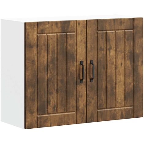 Armoire murale de cuisine Lucca-Meuble de cuisine murale-Meuble suspendu de rangement chêne fumé bois ingénierie 745752 (1/5)