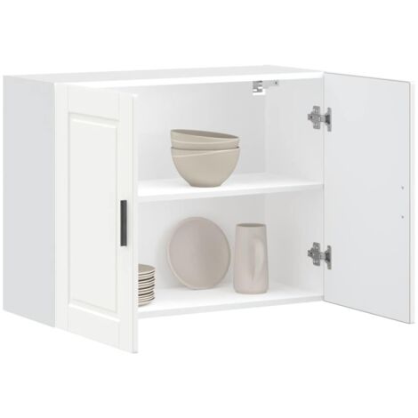 Armoire murale de cuisine Porto-Meuble de cuisine-Armoire suspendue de rangement blanc bois d'ingénierie 902511 (1/5)