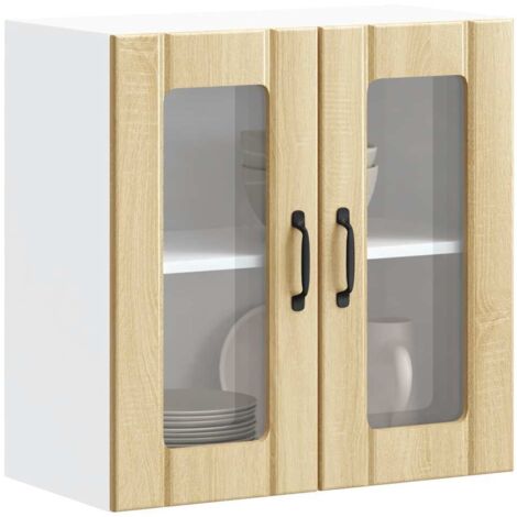Armoire murale de cuisine avec porte vitrée "Lucca"-Armoire suspendue de rangement en chêne Sonoma 558407 (1/5)