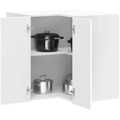 Armoire d'angle murale de cuisine-Meuble de cuisine murale-Armoire suspendue de rangement Porto blanc bois d'ingénierie 514075 (1/5)