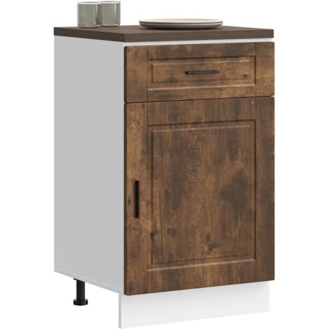 Armoire de cuisine-Meuble de cuisine-Armoire de rangement Porto chêne fumé bois d'ingénierie 989087 (1/5)