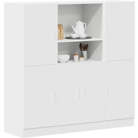 Ensemble d'armoires de cuisine 3 pcs-Meuble de cuisine-Armoire suspendue de rangement blanc bois d'ingénierie 401643 (1/5)