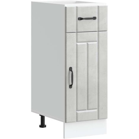 Armoire de cuisine-Meuble de cuisine-Armoire de rangement Lucca gris béton bois ingénierie 636693 (1/5)