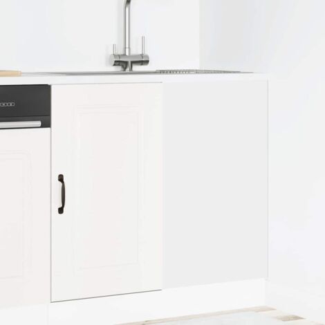 Armoire de cuisine-Meuble de cuisine-Armoire de rangement Kalmar blanc bois d'ingénierie 673596 (1/5)