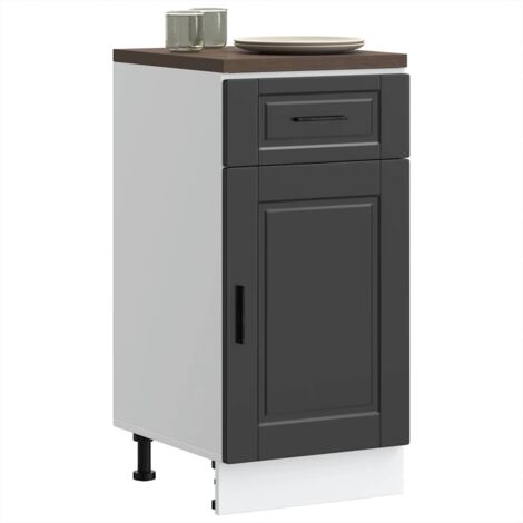 Armoire de cuisine-Meuble de cuisine-Armoire de rangement Porto noir bois d'ingénierie 883136