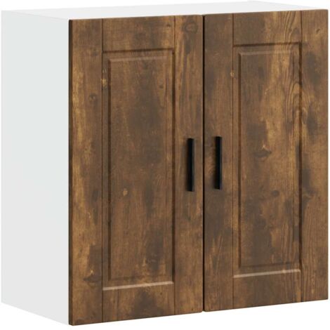 Armoire murale de cuisine Porto-Meuble de cuisine-Armoire suspendue de rangement chêne fumé bois d'ingénierie 596322 (1/5)