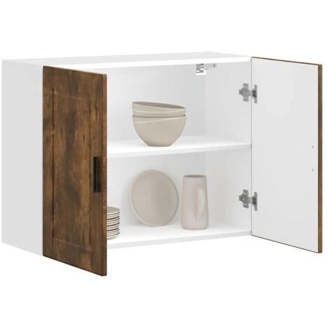 Armoire murale de cuisine Porto-Meuble de cuisine-Armoire suspendue de rangement chêne fumé bois d'ingénierie 994254 (1/5)