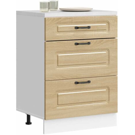 Armoire de cuisine-Meuble de cuisine-Armoire de rangement Kalmar chêne sonoma bois d'ingénierie 675768 (1/5)
