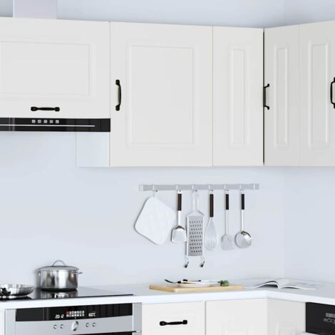Armoire murale de cuisine Kalmar-Meuble de cuisine murale-Meuble suspendu de rangement blanc bois d'ingénierie 129658 (1/5)