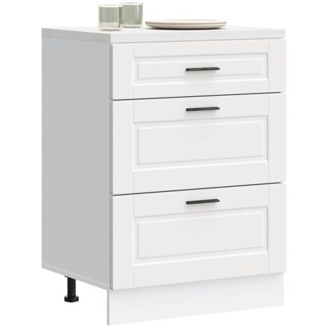 Maison Chic – Armoire de cuisine 60x46x81,5 cm – Bois d'ingénierie – 2 portes – 1 tiroir – Surface résistante à l'humidité – Pieds réglables