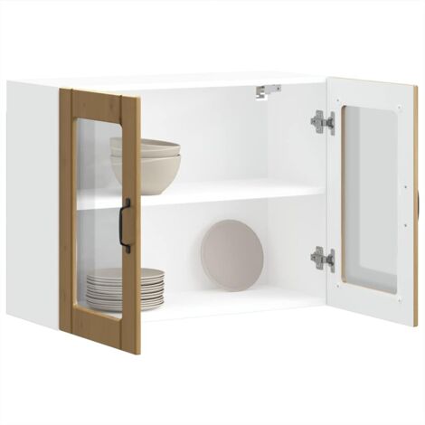 Armoire murale de cuisine avec porte en verre-Armoire suspendue de rangement Lucca 734068 (1/5)