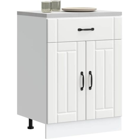 Armoire de cuisine-Meuble de cuisine-Armoire de rangement Lucca blanc bois d'ingénierie 782042 (1/5)