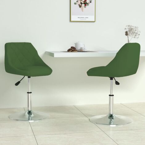 Chaises pivotantes à manger lot de 2-Chaises de Salle à Manger-Chaise de cuisine Vert foncé Velours 419077 (1/5)