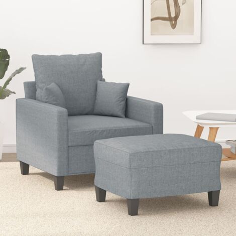 Fauteuil avec repose-pied-Chaise de relaxation-Fauteuil Relax Gris clair 60 cm Tissu 320023 (1/5)