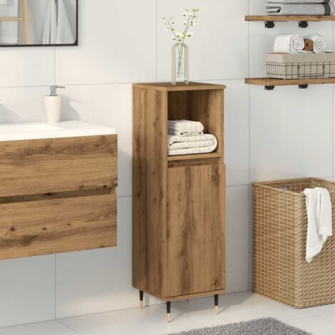 Armoire de salle de bain-Meuble de salle de bain chêne artisanal 30x30x100 cm 155712 (1/5)