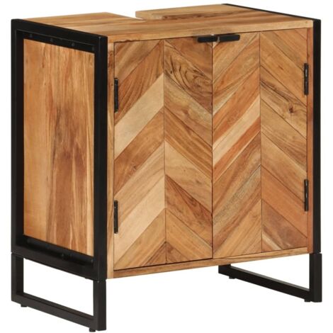 Armoire de salle de bain-Meuble de salle de bain bois massif d'acacia et fer 562242 (1/5)