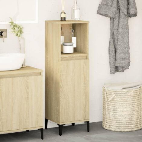 Armoire salle de bain-Meuble de salle de bain chêne sonoma 30x30x100 cm 647679 (1/5)
